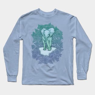 Emerald Elephant in the Lilac Evening Long Sleeve T-Shirt